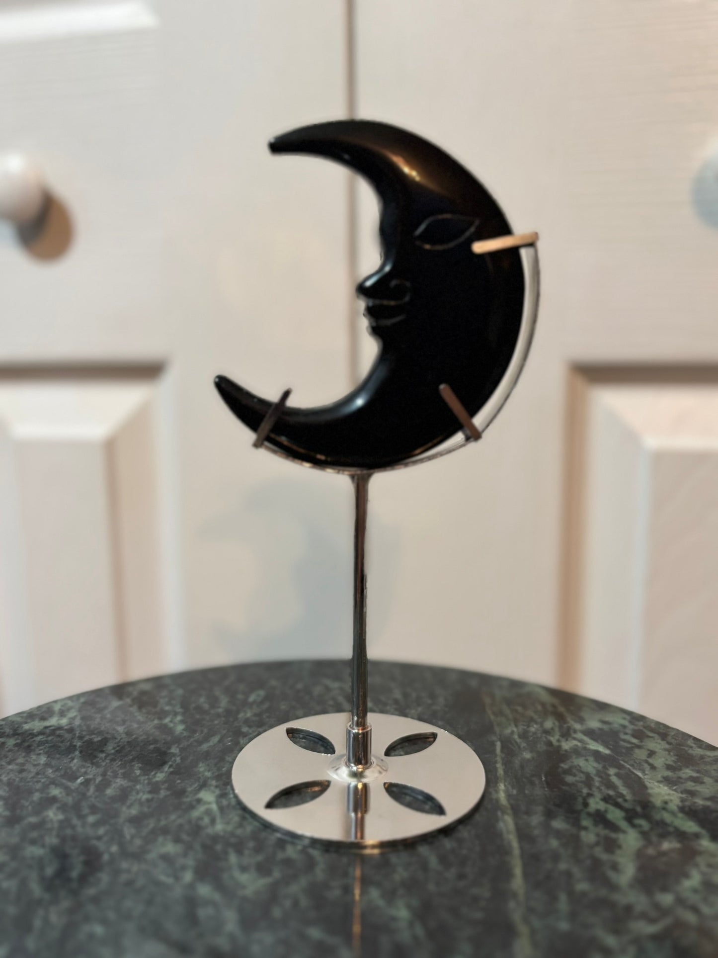 Black Obsidian Man and the Moon