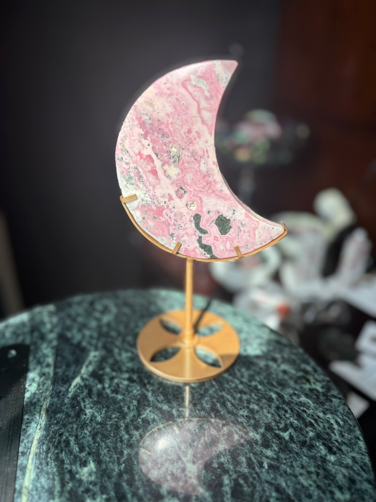 Peruvian Rhodonite Moon