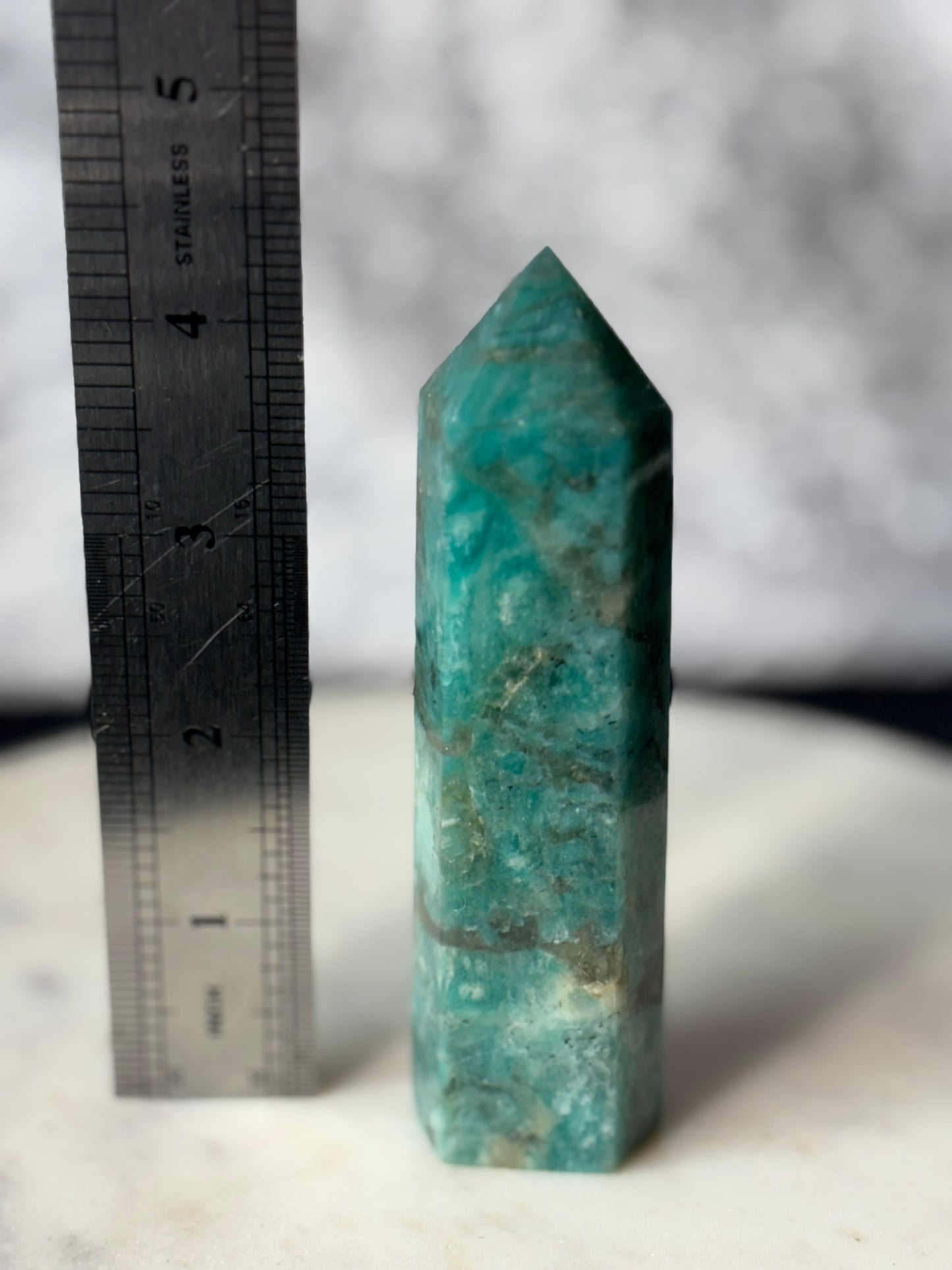 Amazonite Tower w. Smokey Quartz