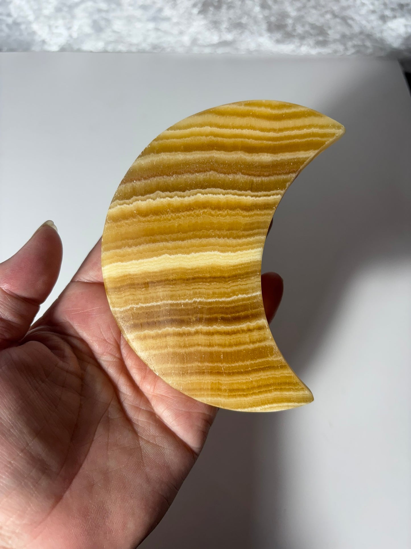 Yellow Calcite Moon