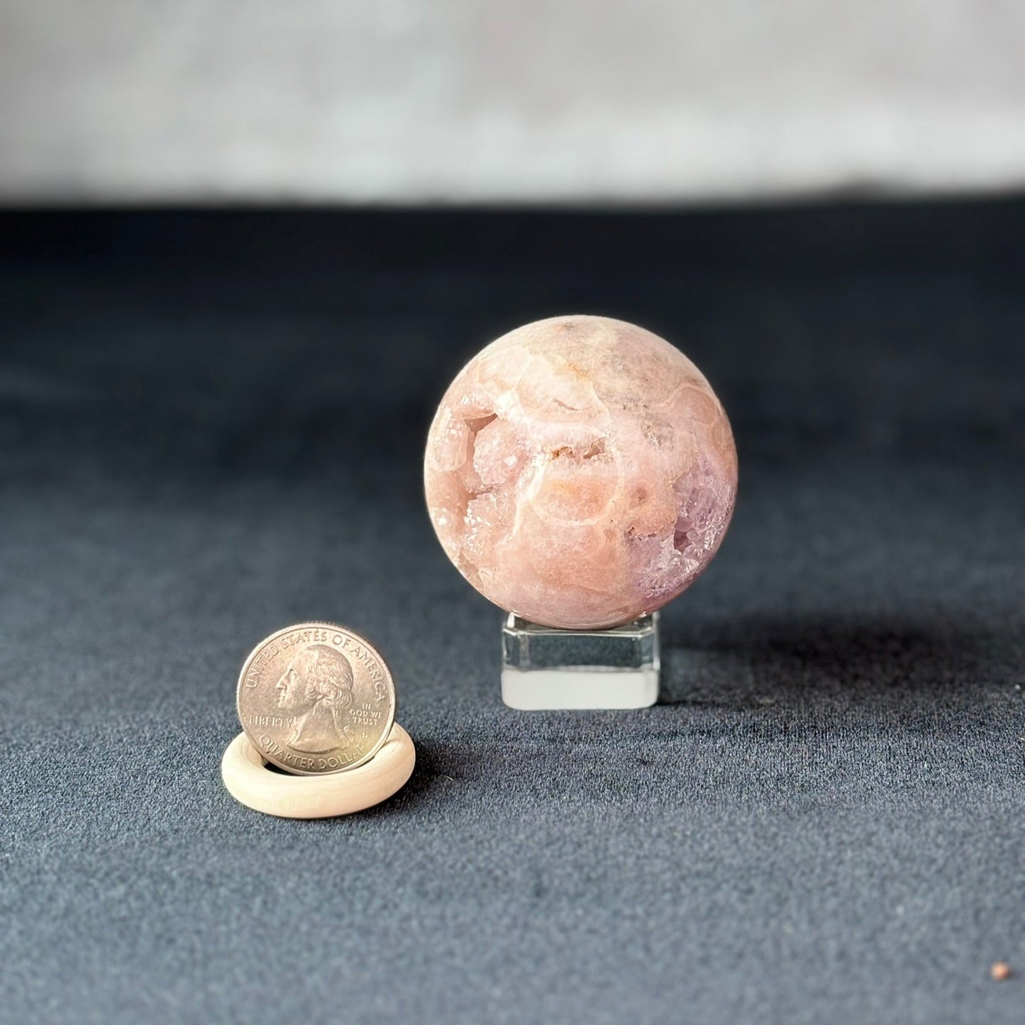 Pink Amethyst w. Druzy Sphere