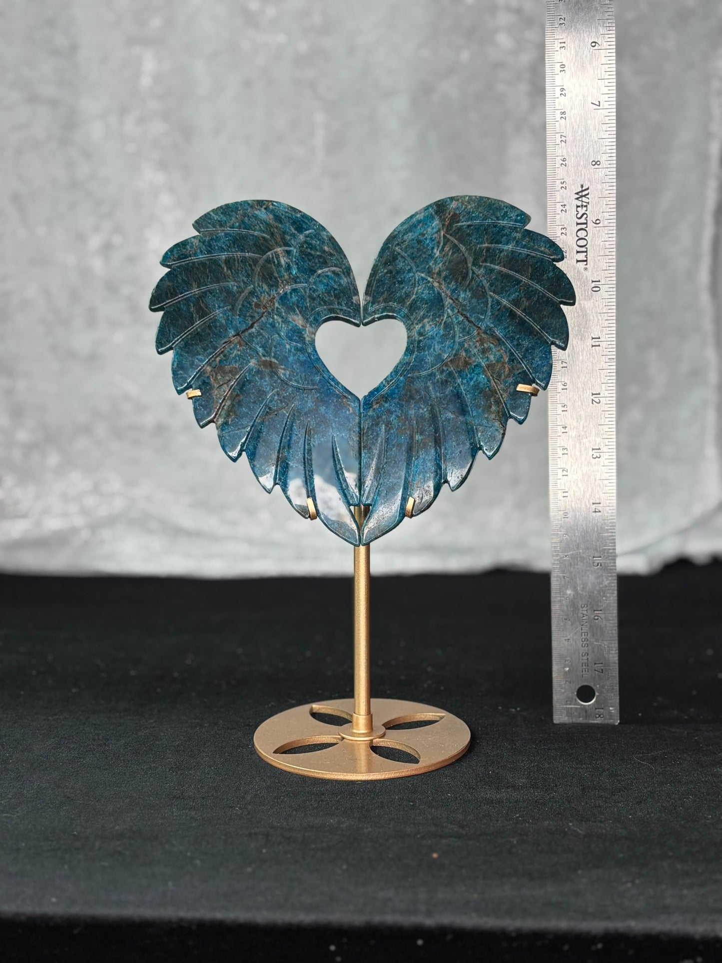 Blue Apatite Heart Wings