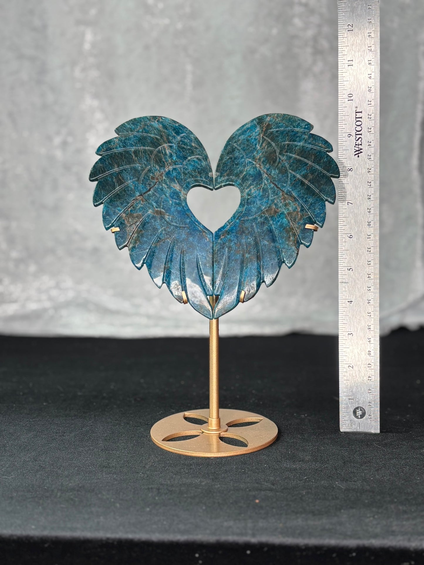 Blue Apatite Heart Wings