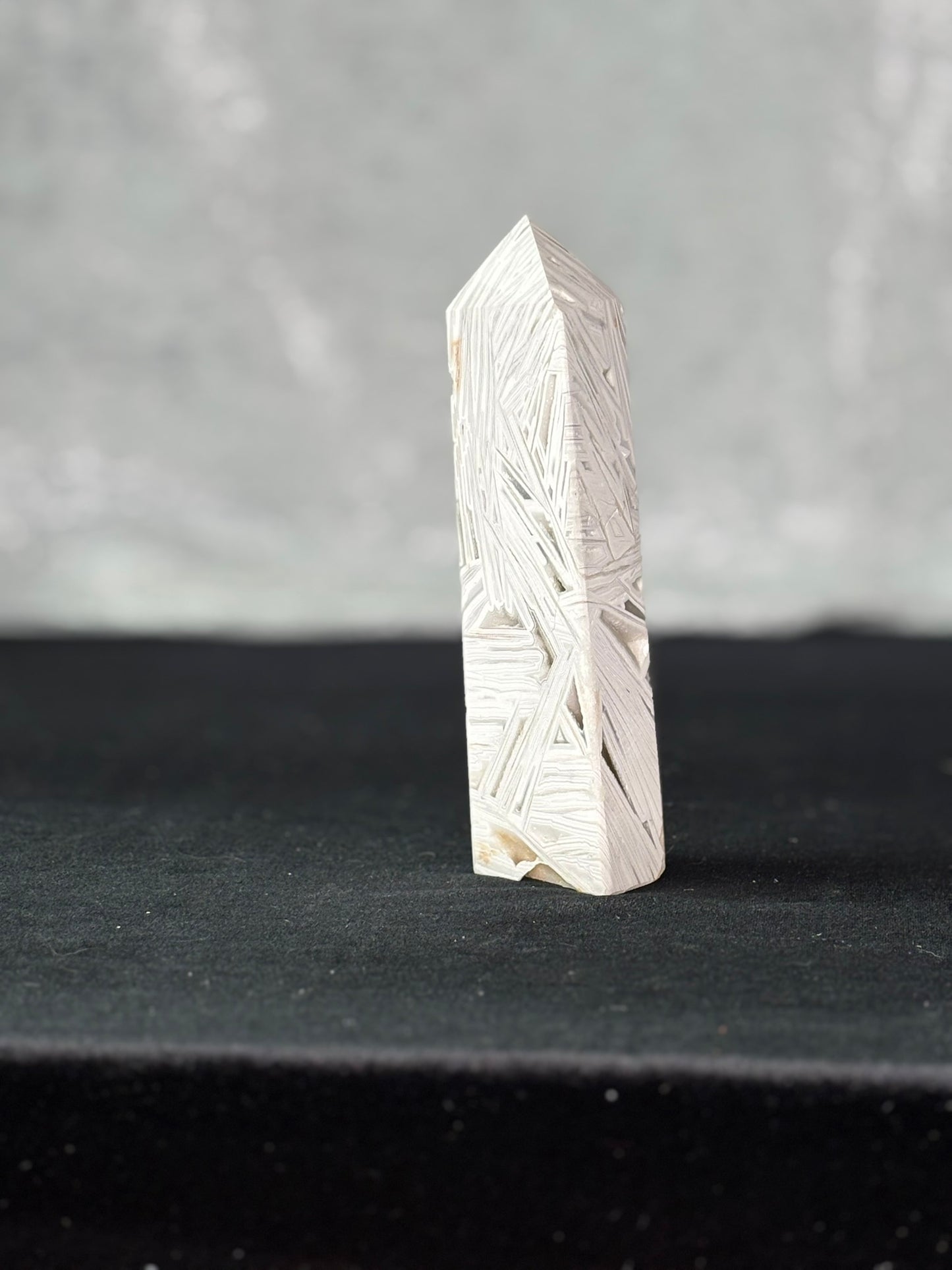 White Mexican Agate Tower