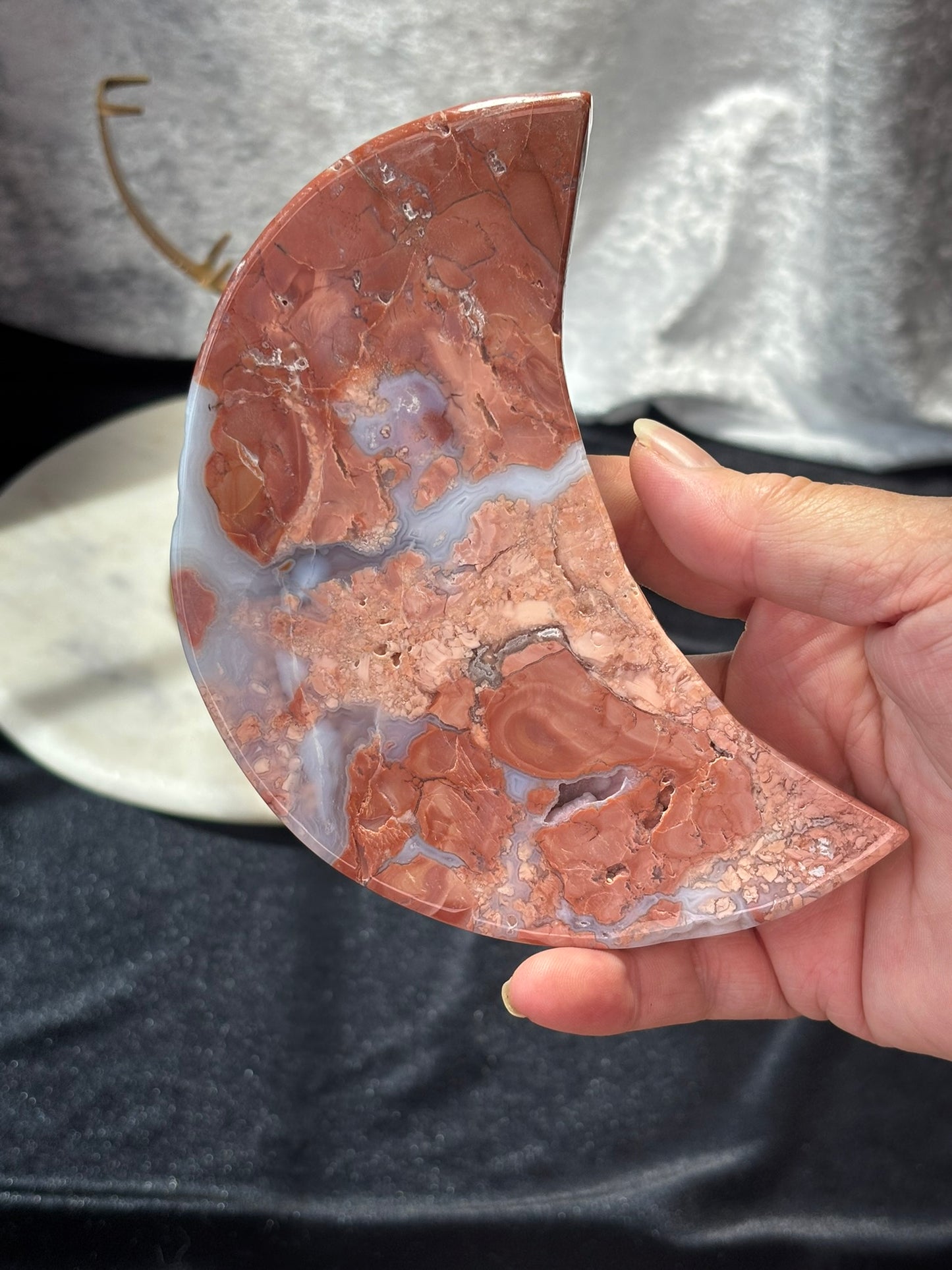 Cotton Candy Agate Moon