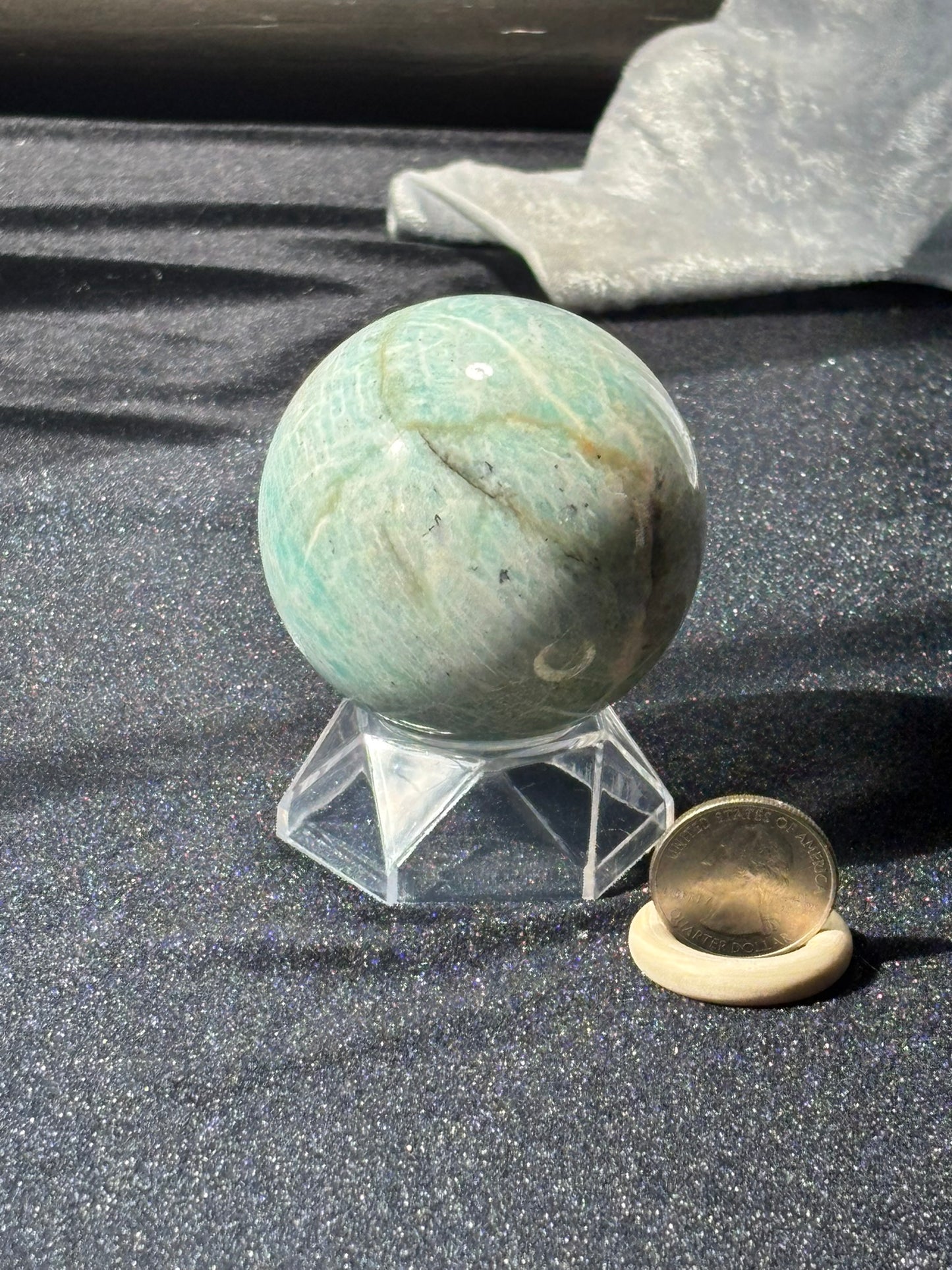 Amazonite w/ Smokey Quartz Sphere
