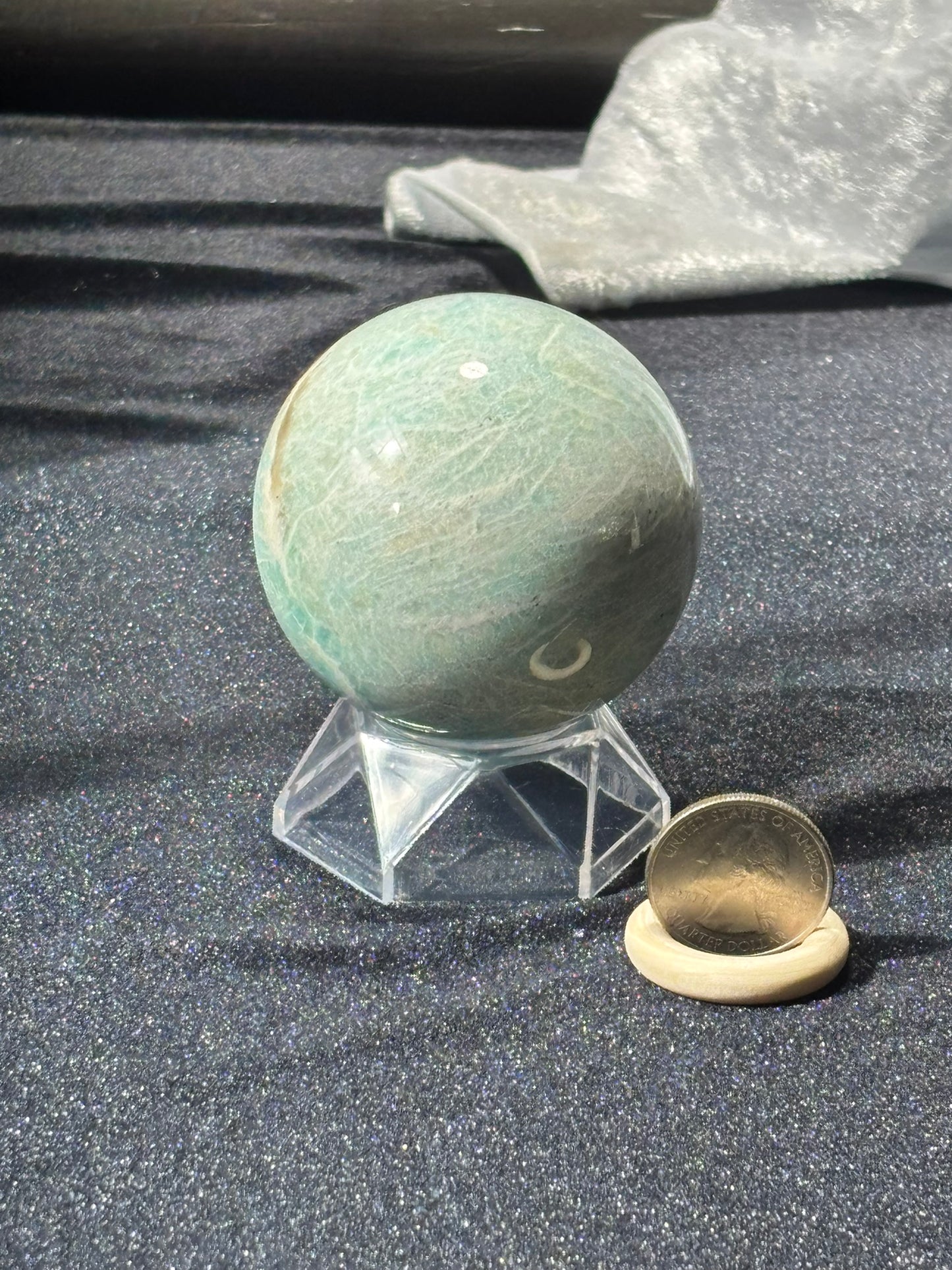 Amazonite w/ Smokey Quartz Sphere