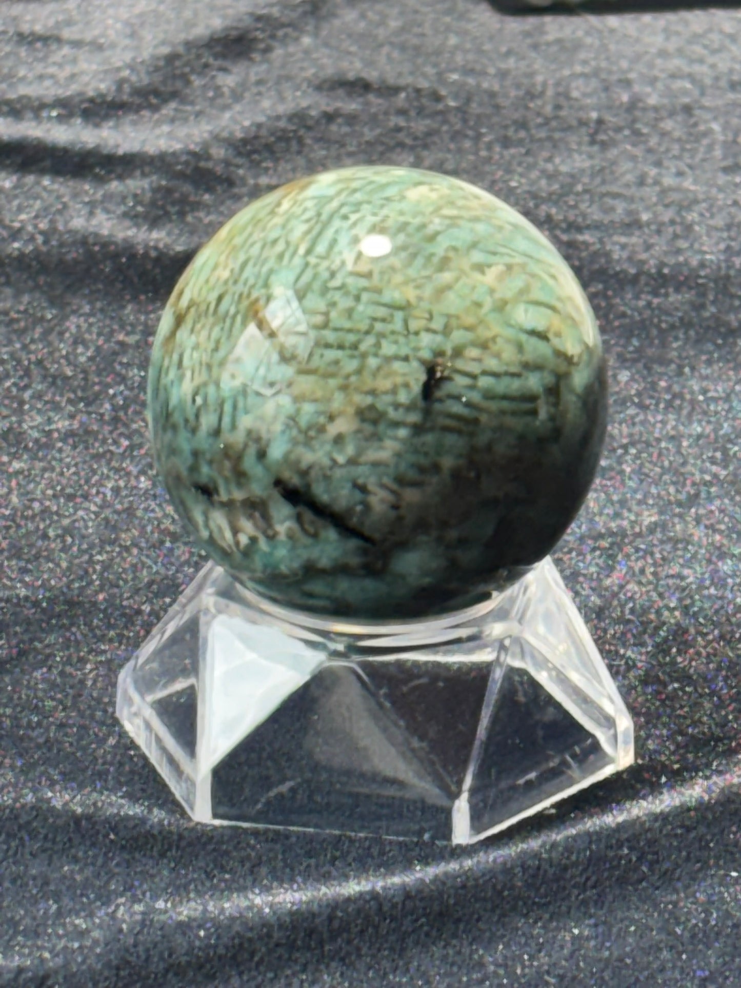 Amazonite w/ Smokey Quartz Sphere
