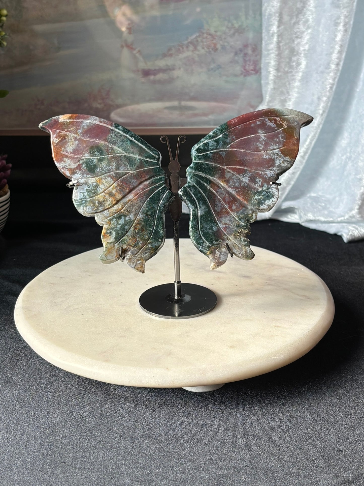Ocean Jasper Butterfly in stand