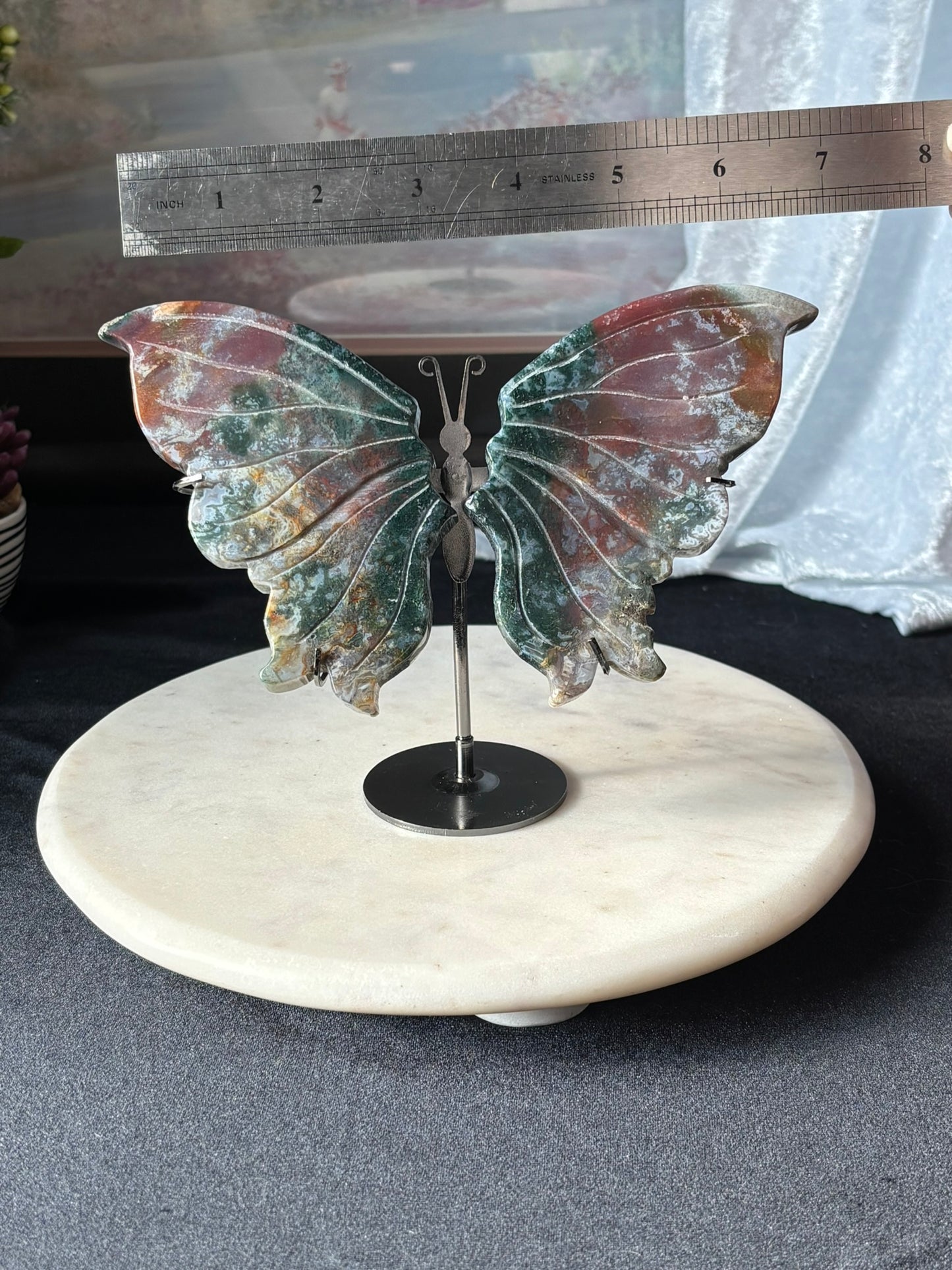 Ocean Jasper Butterfly in stand
