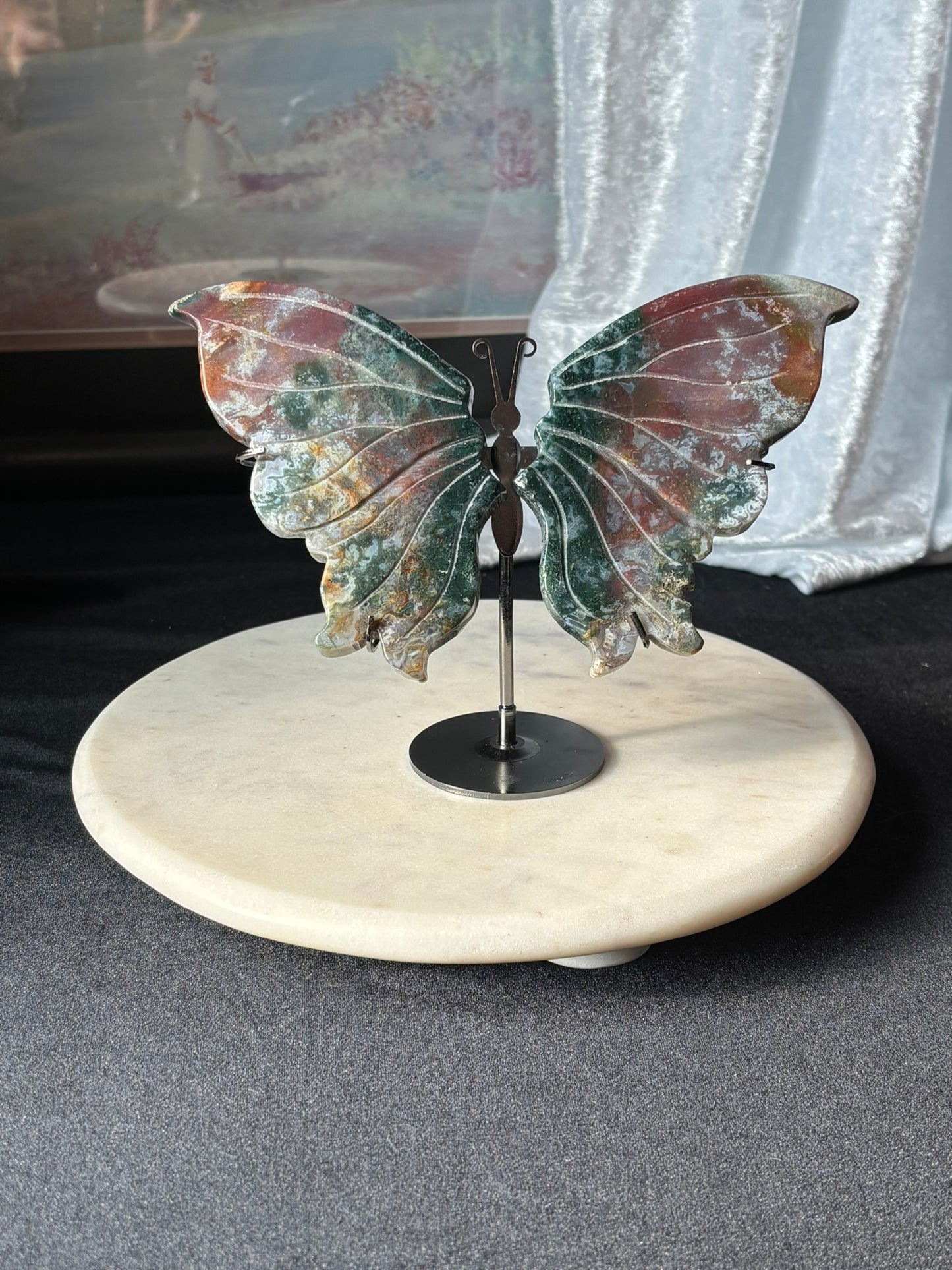 Ocean Jasper Butterfly in stand