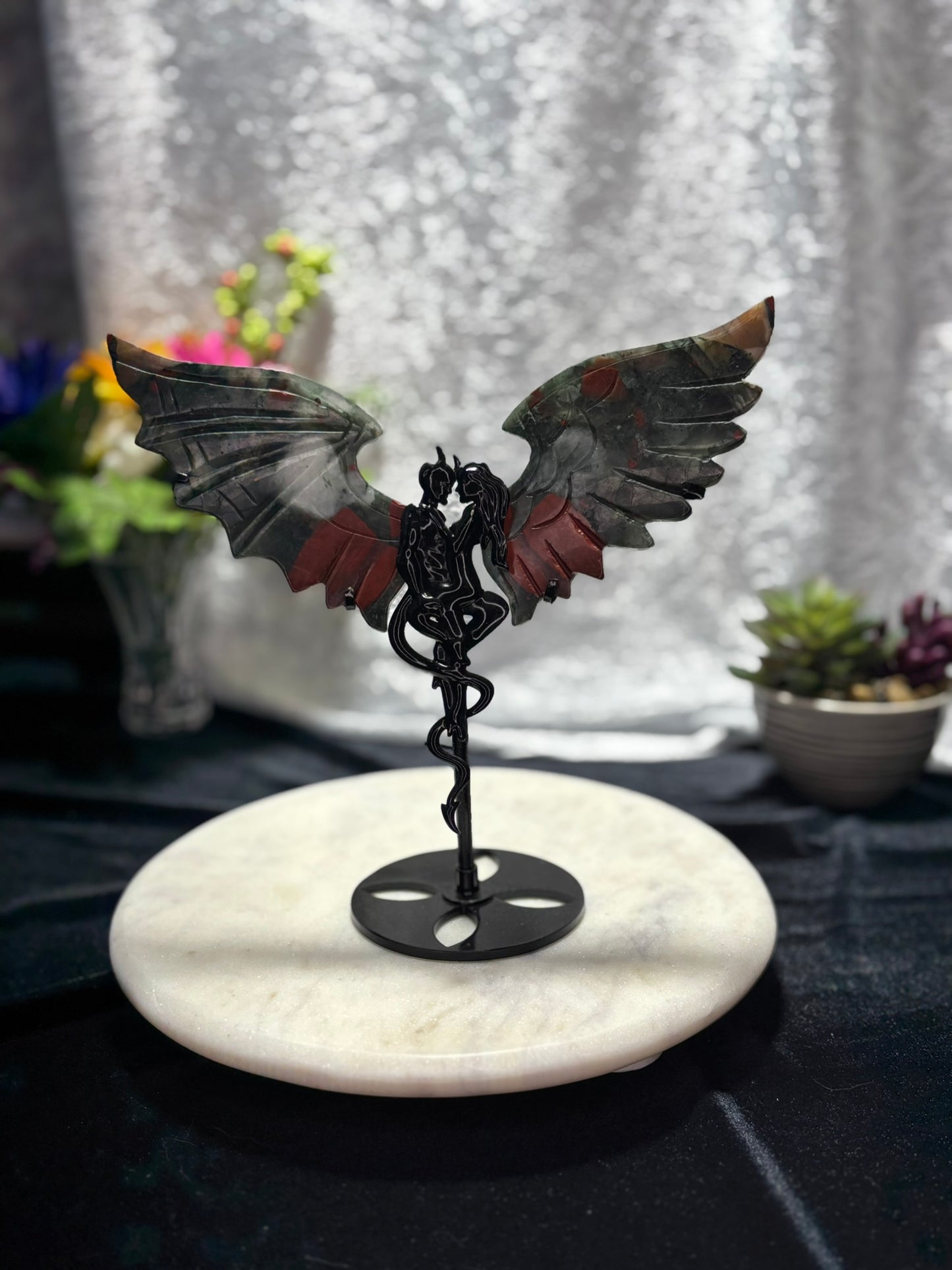 African Bloodstone Angel/Devil Wings