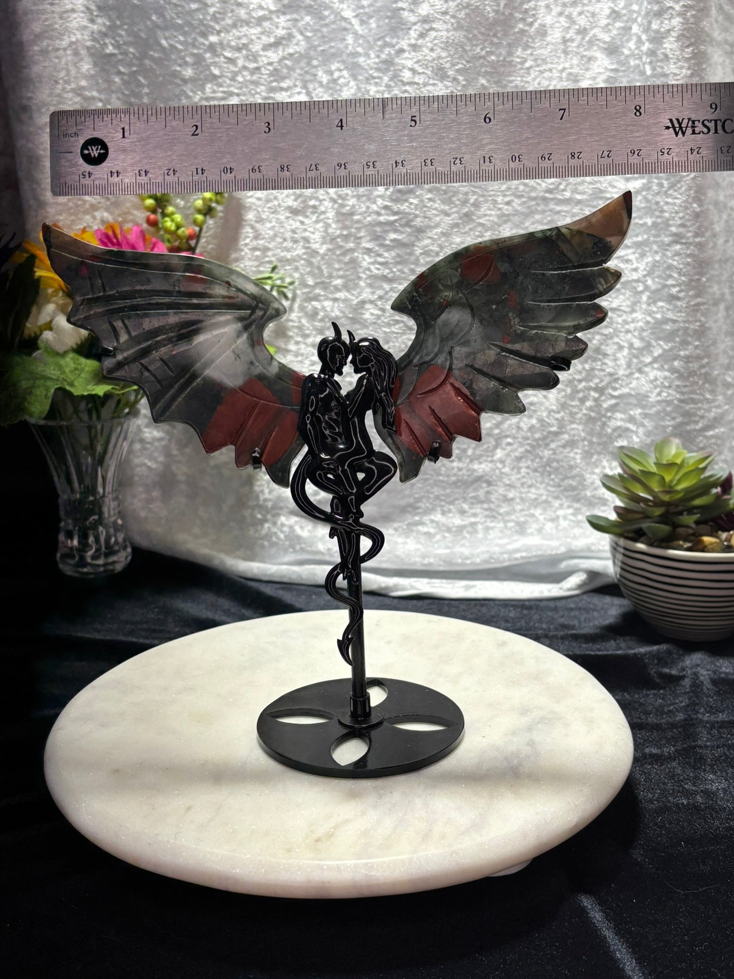 African Bloodstone Angel/Devil Wings