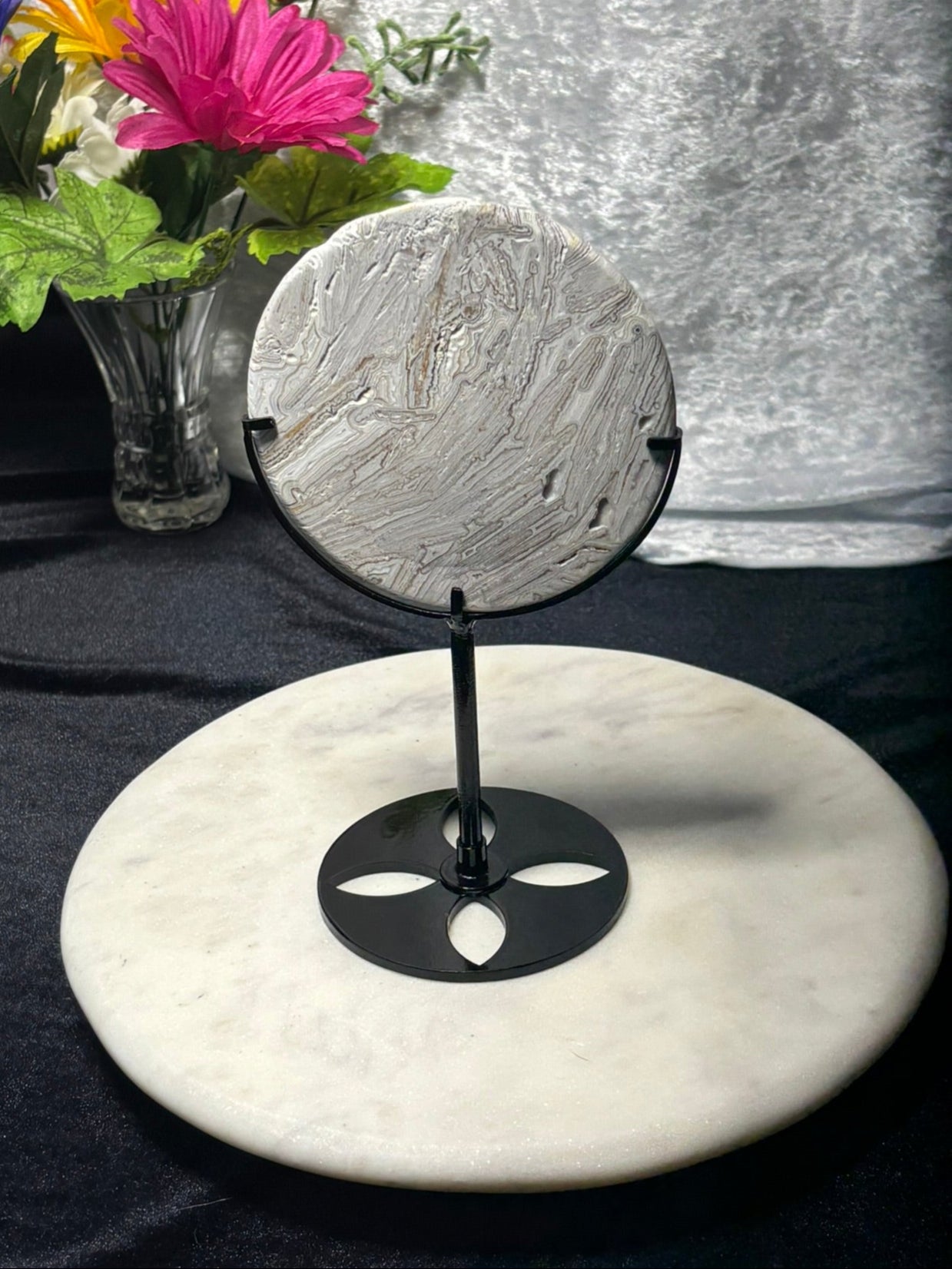 White Mexican Agate Full Moon