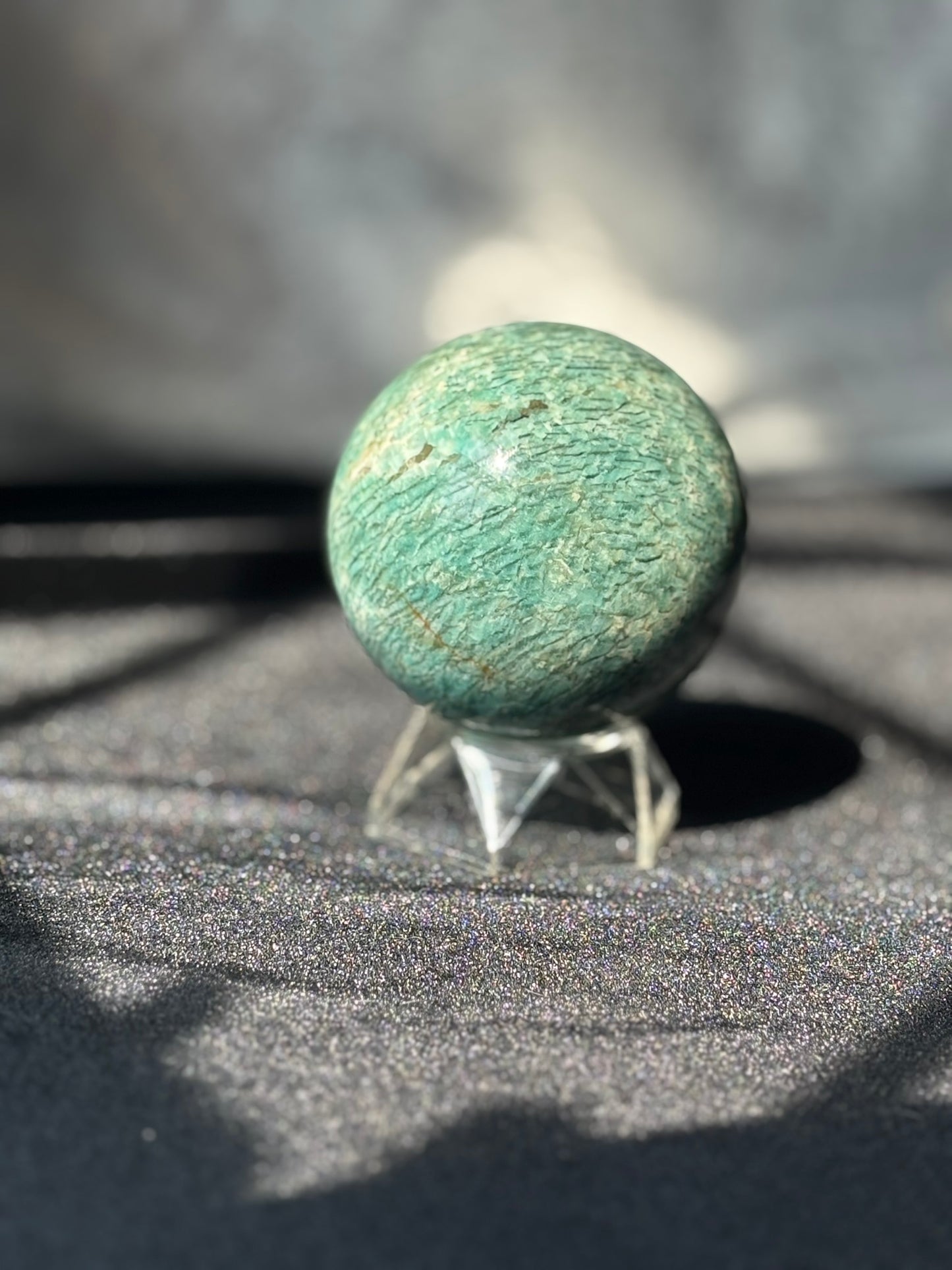 Amazonite w/ Smokey Quartz Sphere