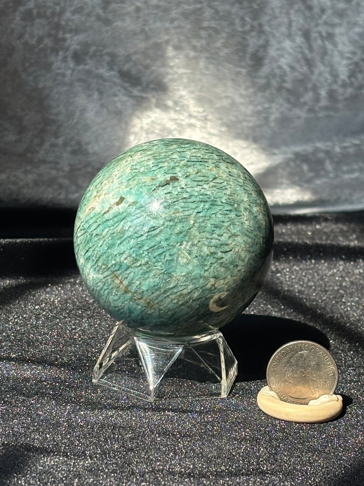 Amazonite w/ Smokey Quartz Sphere
