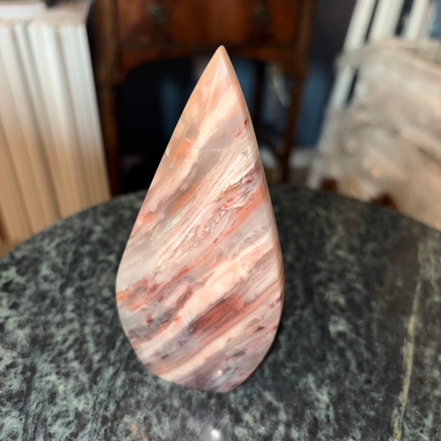 Pink Thousand Layer Agate Teardrop