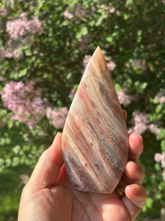 Pink Thousand Layer Agate Teardrop