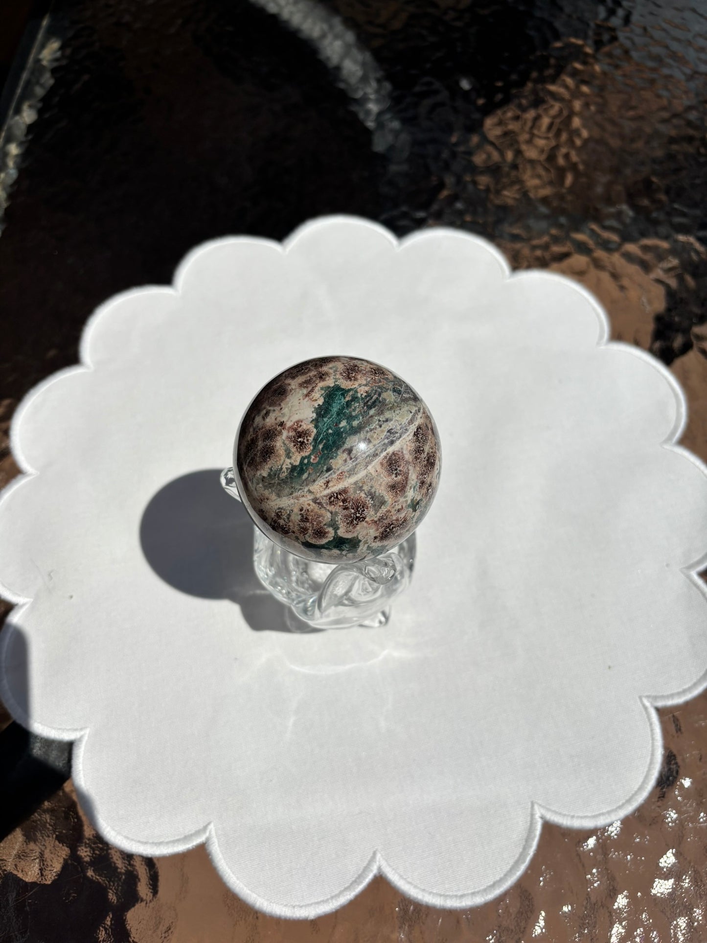 Green Sakura Stone Sphere