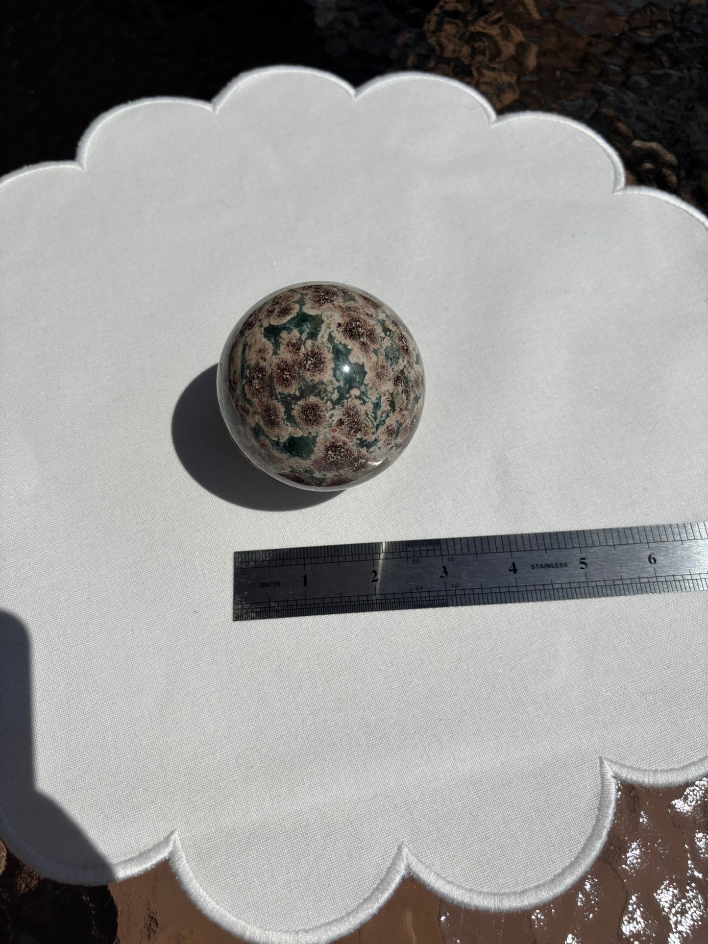 Green Sakura Stone Sphere
