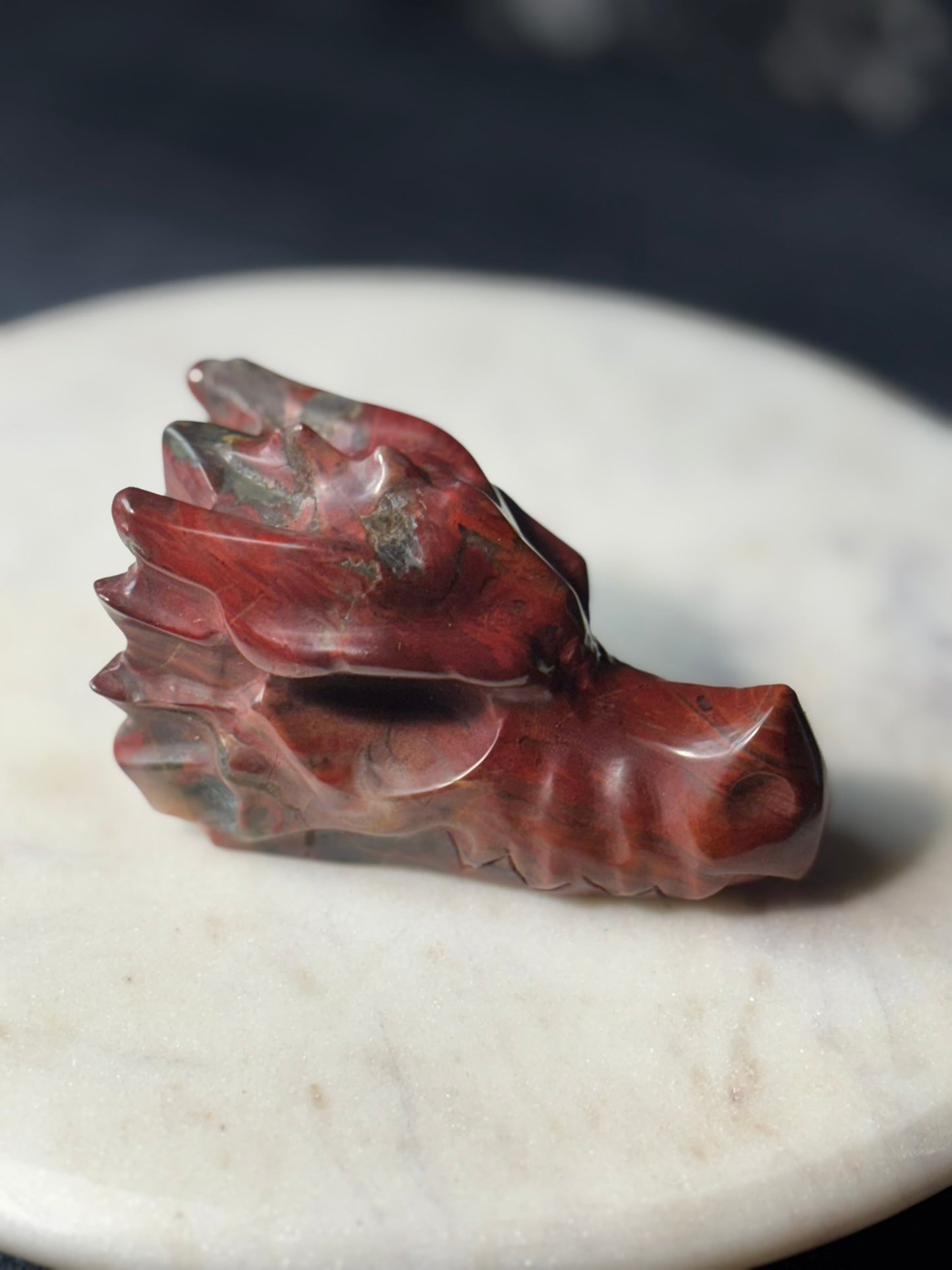 Red Jasper Dragon Skull