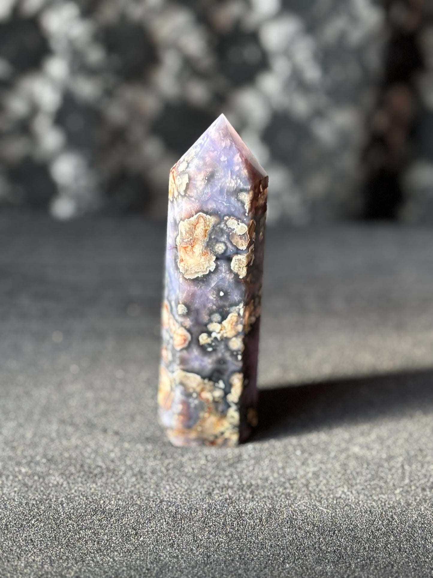 Blue Flower Agate Tower