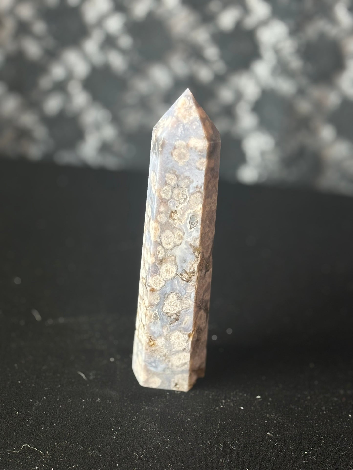 Blue Flower Agate Tower