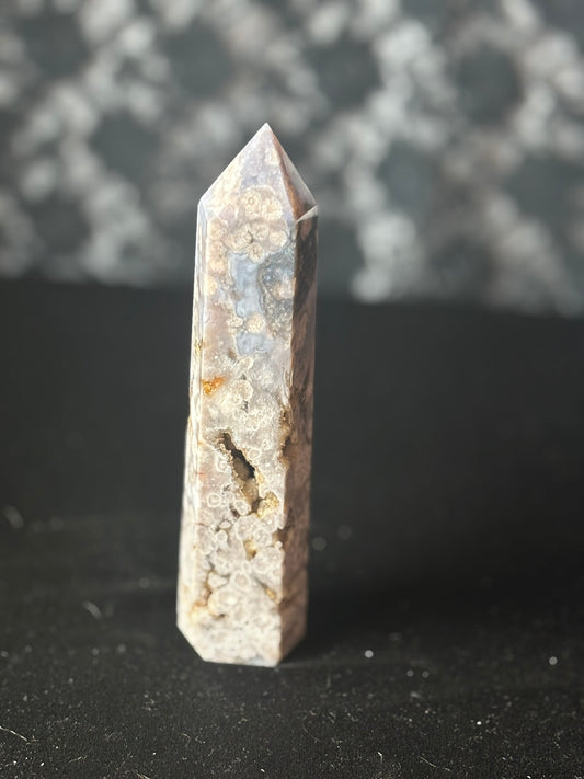 Blue Flower Agate Tower