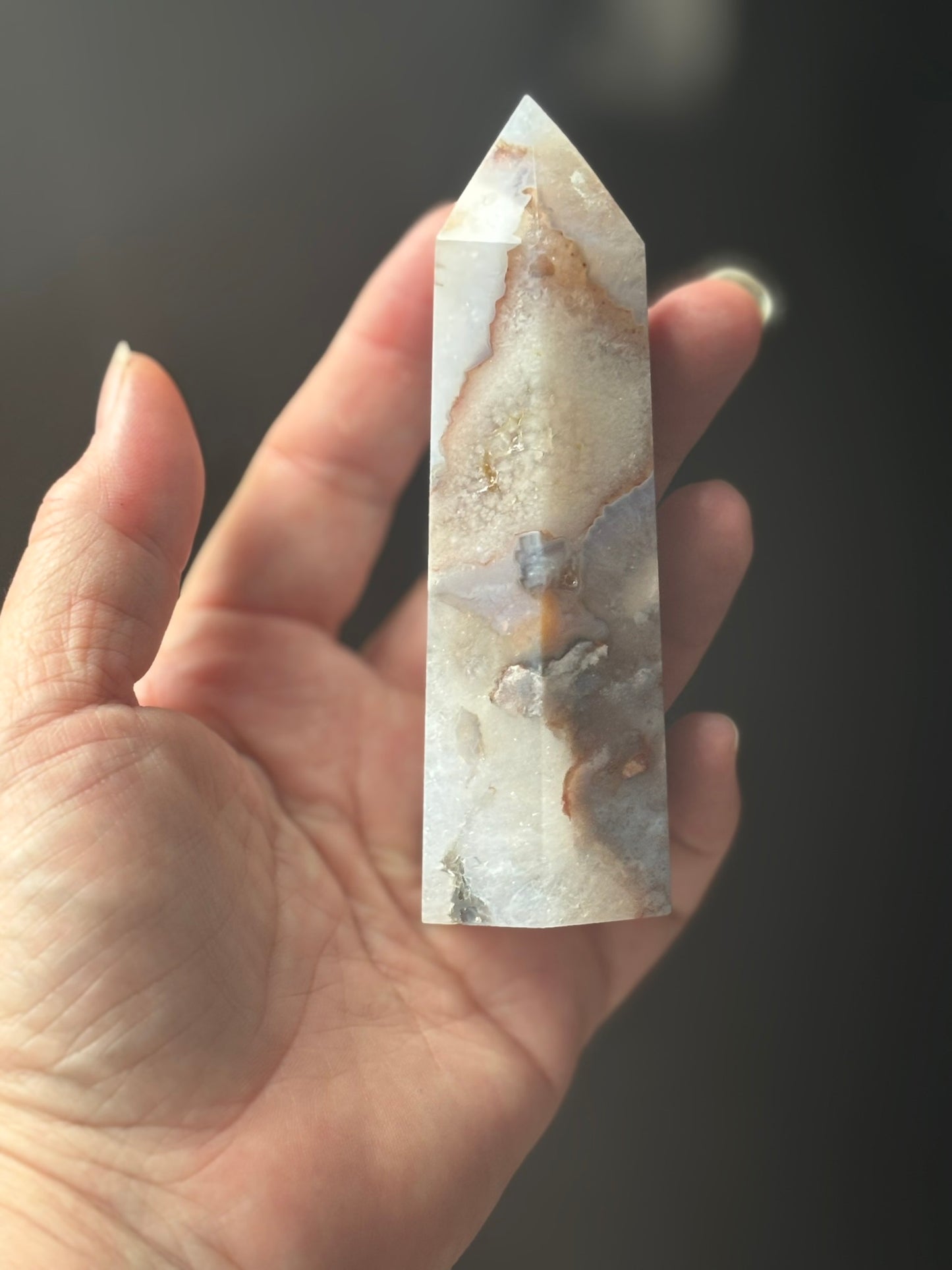 Blue Flower Agate Tower