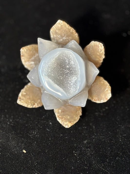 Agate Geode Lotus flower
