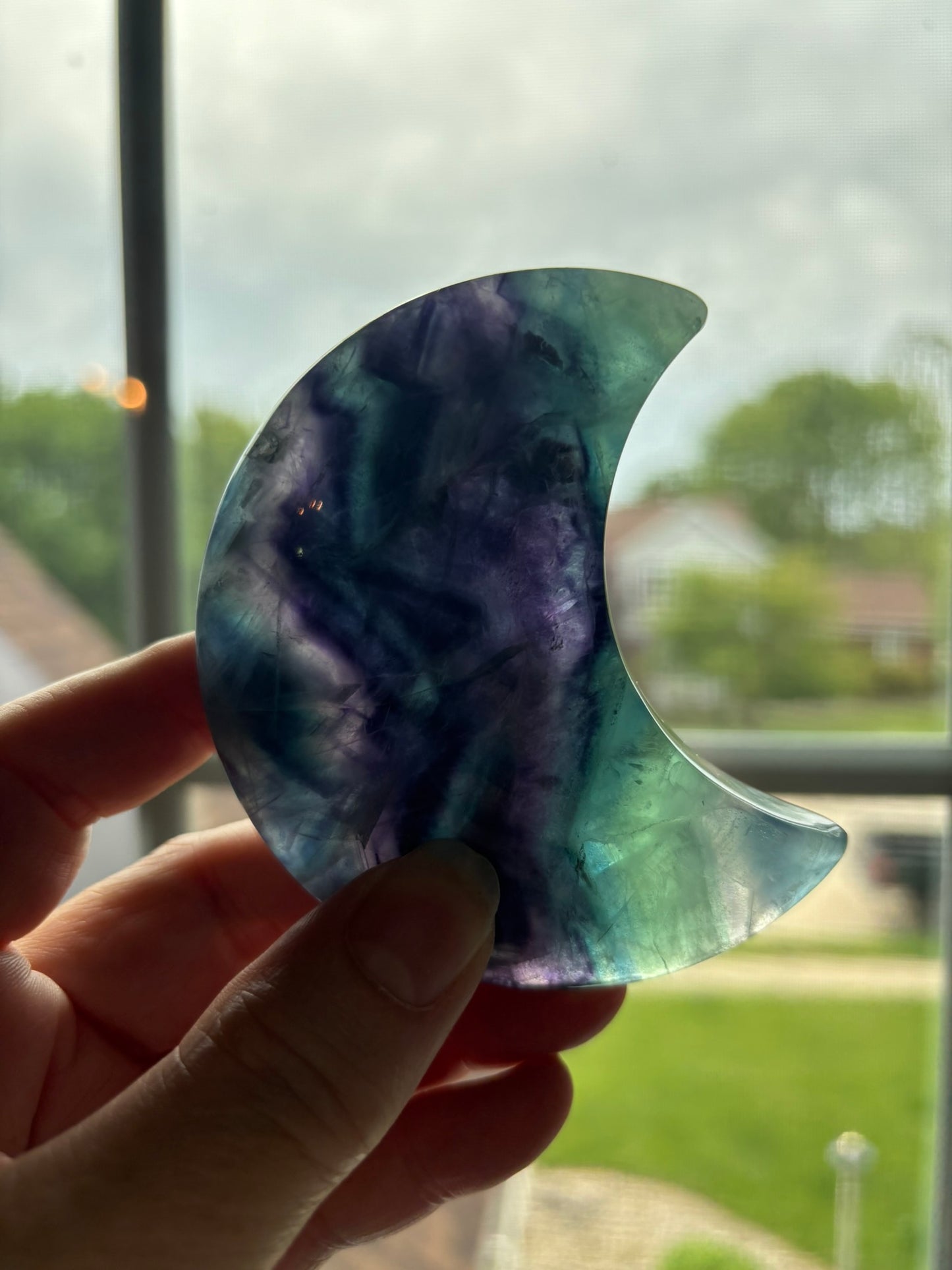 Rainbow Fluorite Moon