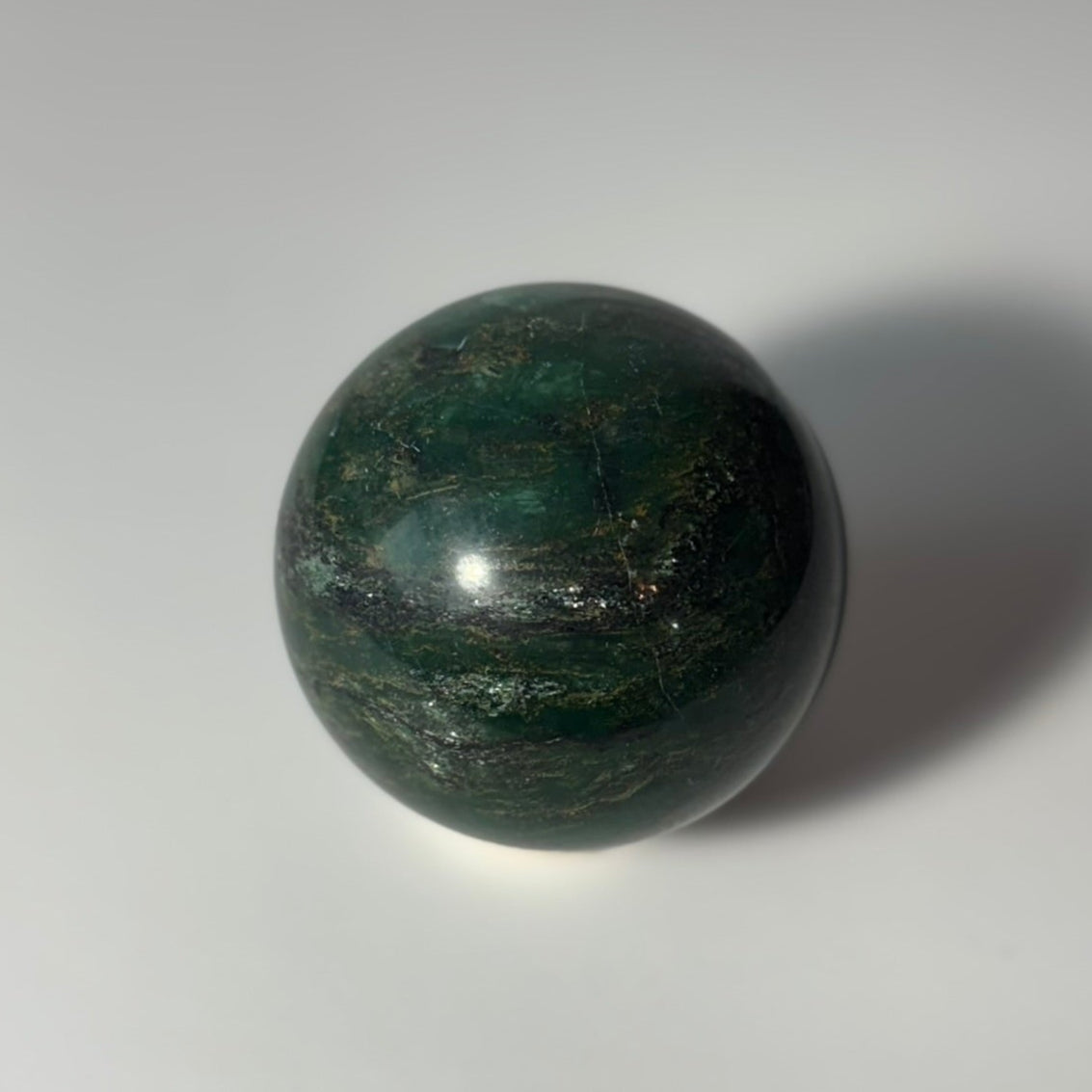 Fuchsite in Quartz Sphere