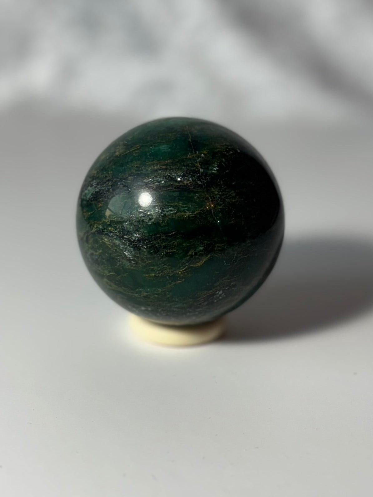 Fuchsite in Quartz Sphere