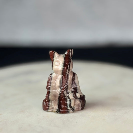 Chocolate Calcite Meditating Cat