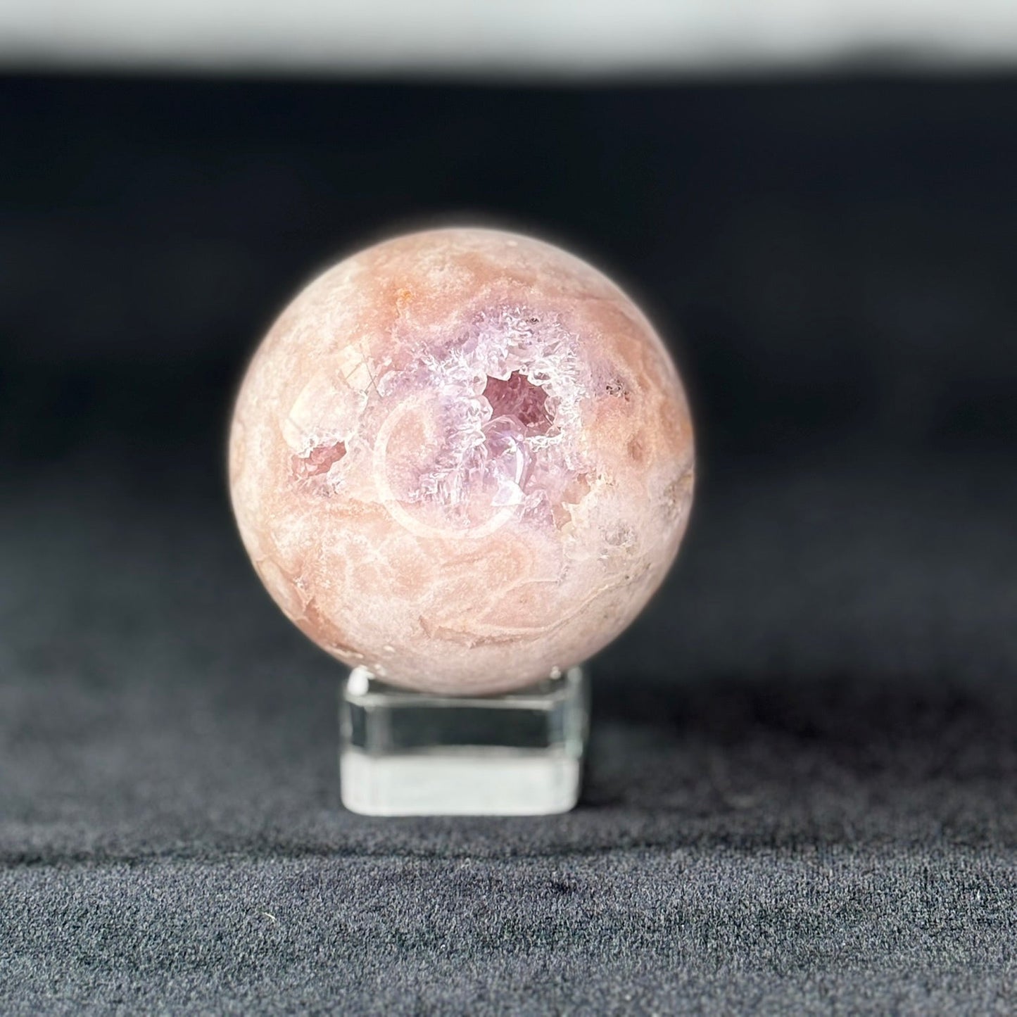 Pink Amethyst w. Druzy Sphere