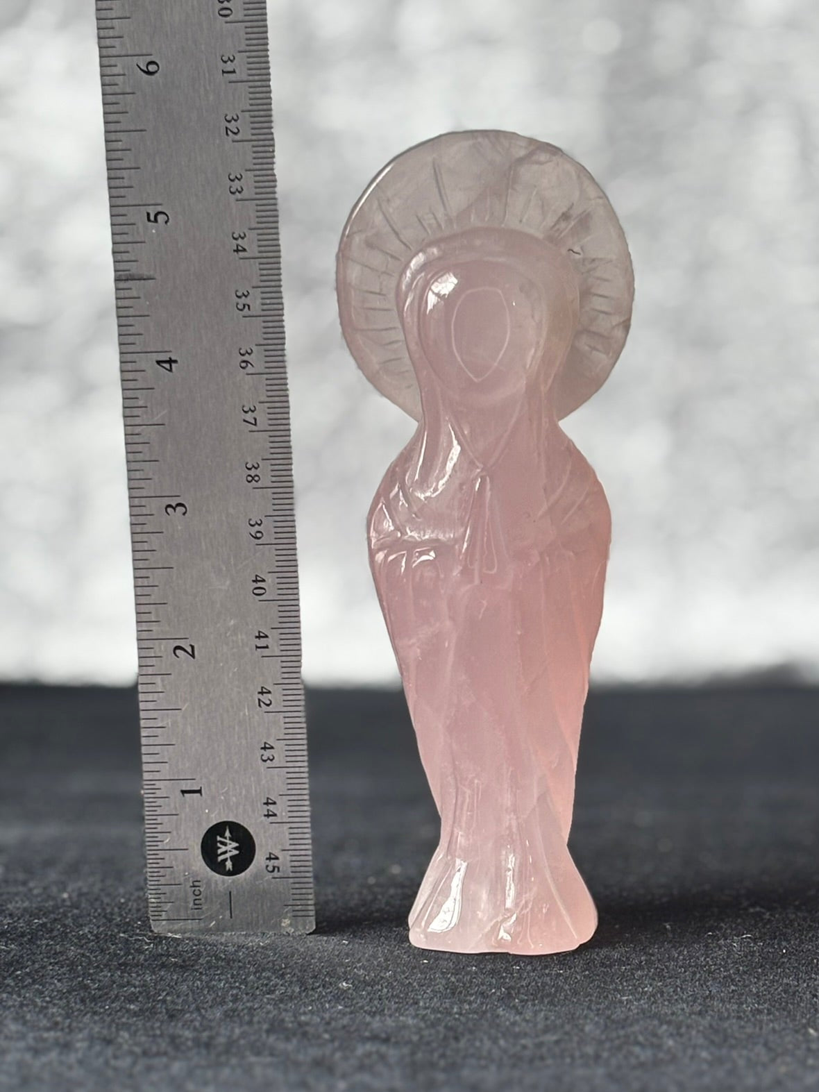 Rose Quartz Carved Angel
