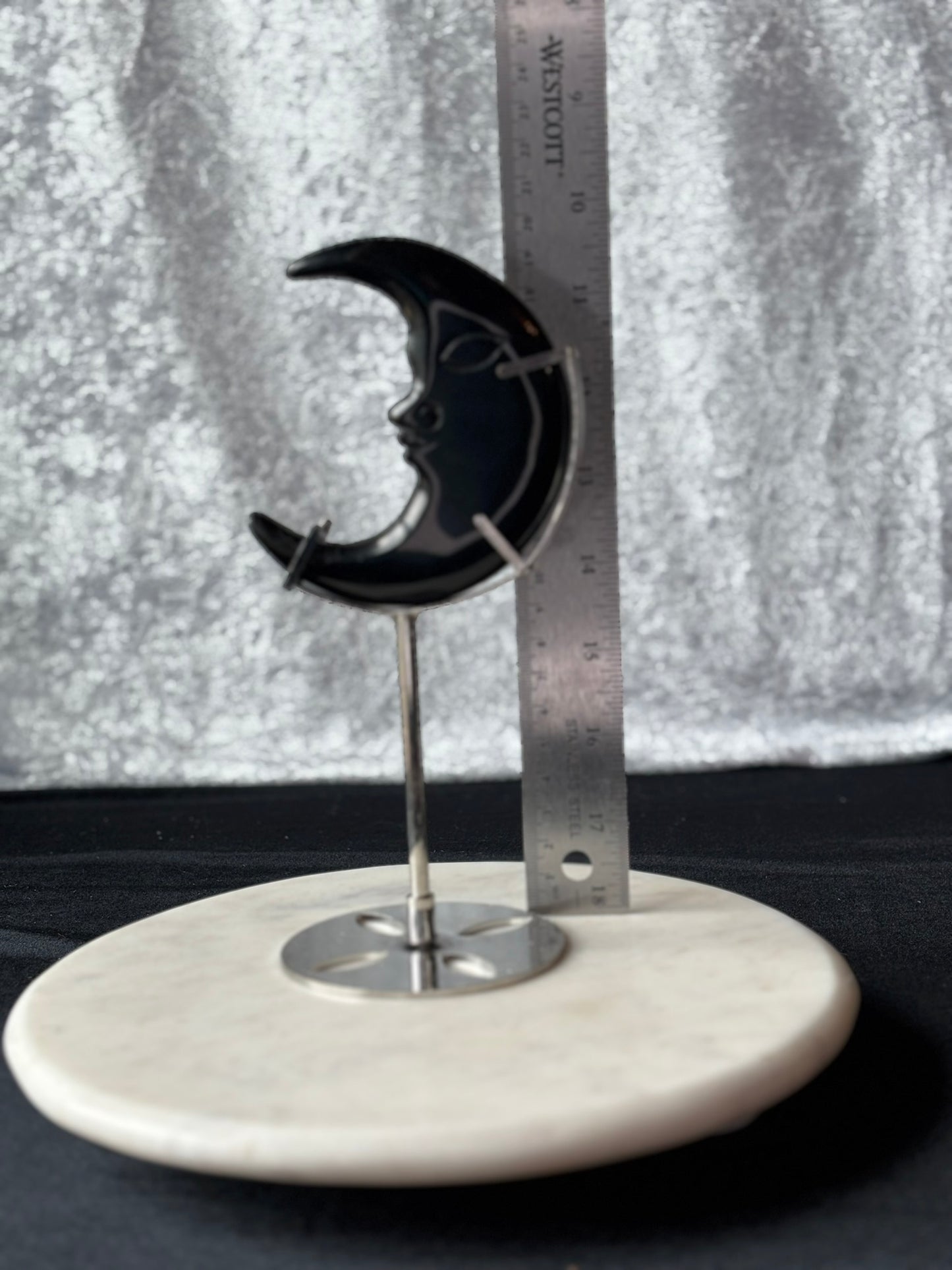Black Obsidian Man and the Moon