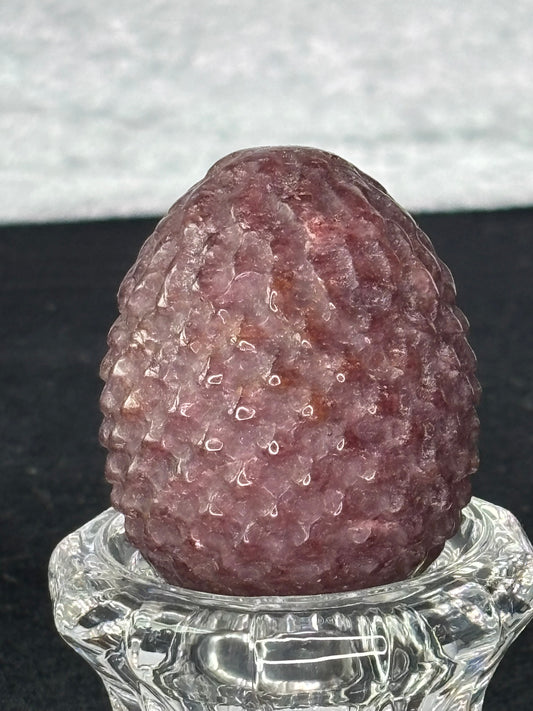 Strawberry Quartz Dragon Egg Carving