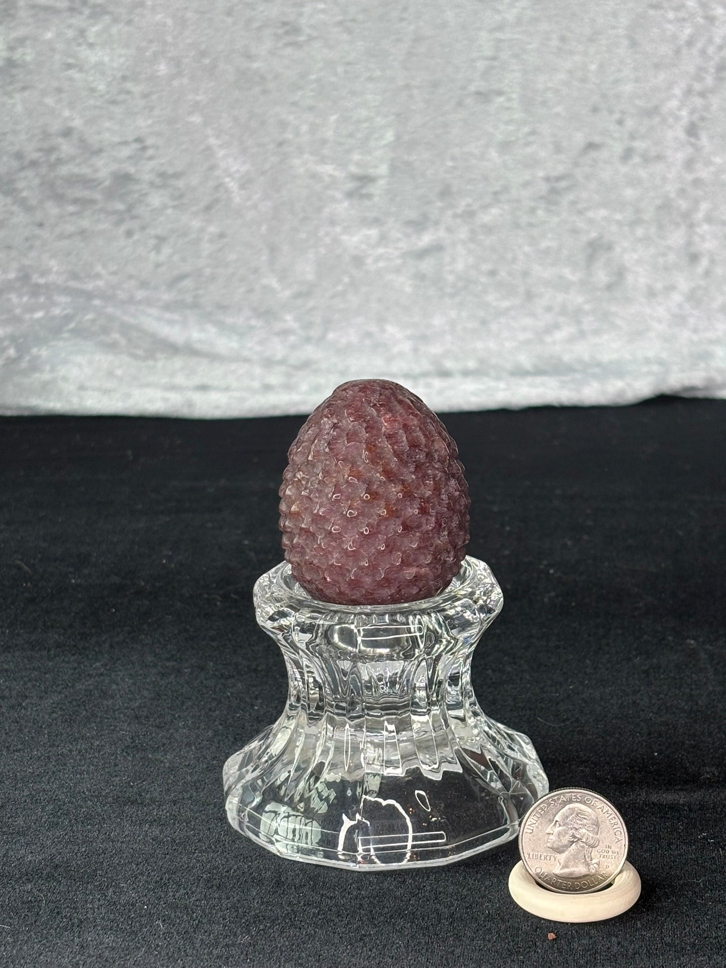 Strawberry Quartz Dragon Egg Carving