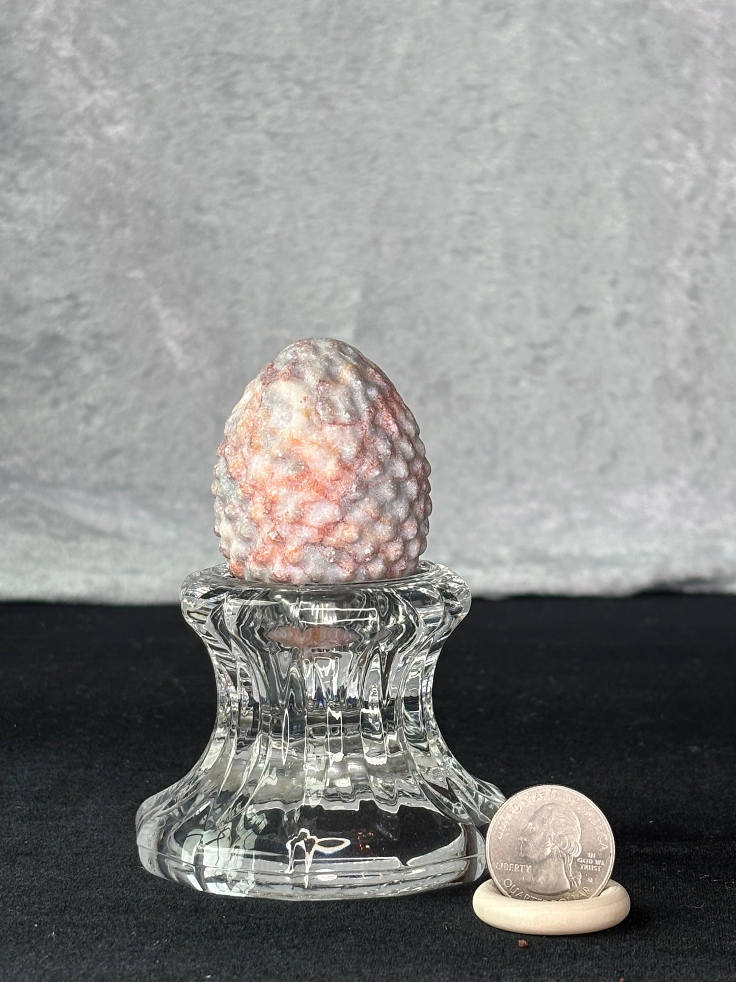 Red Network Jasper Dragon Egg Carving
