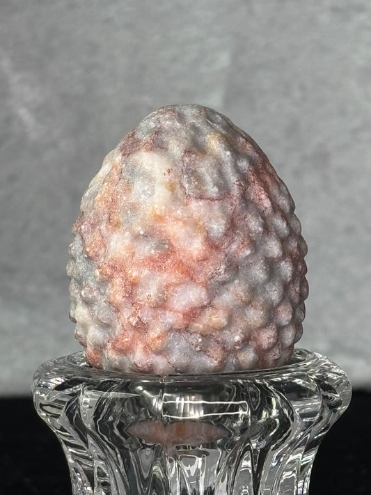 Red Network Jasper Dragon Egg Carving