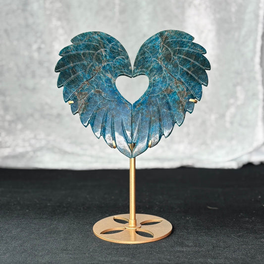 Blue Apatite Heart Wings