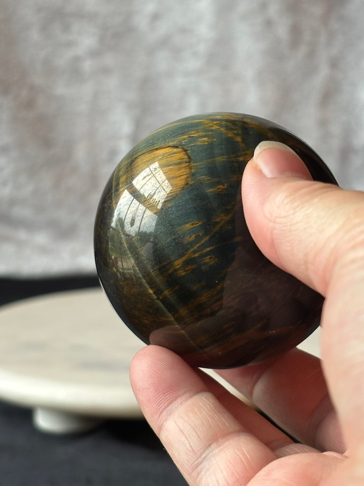 Blue & Yellow Tiger's Eye Sphere
