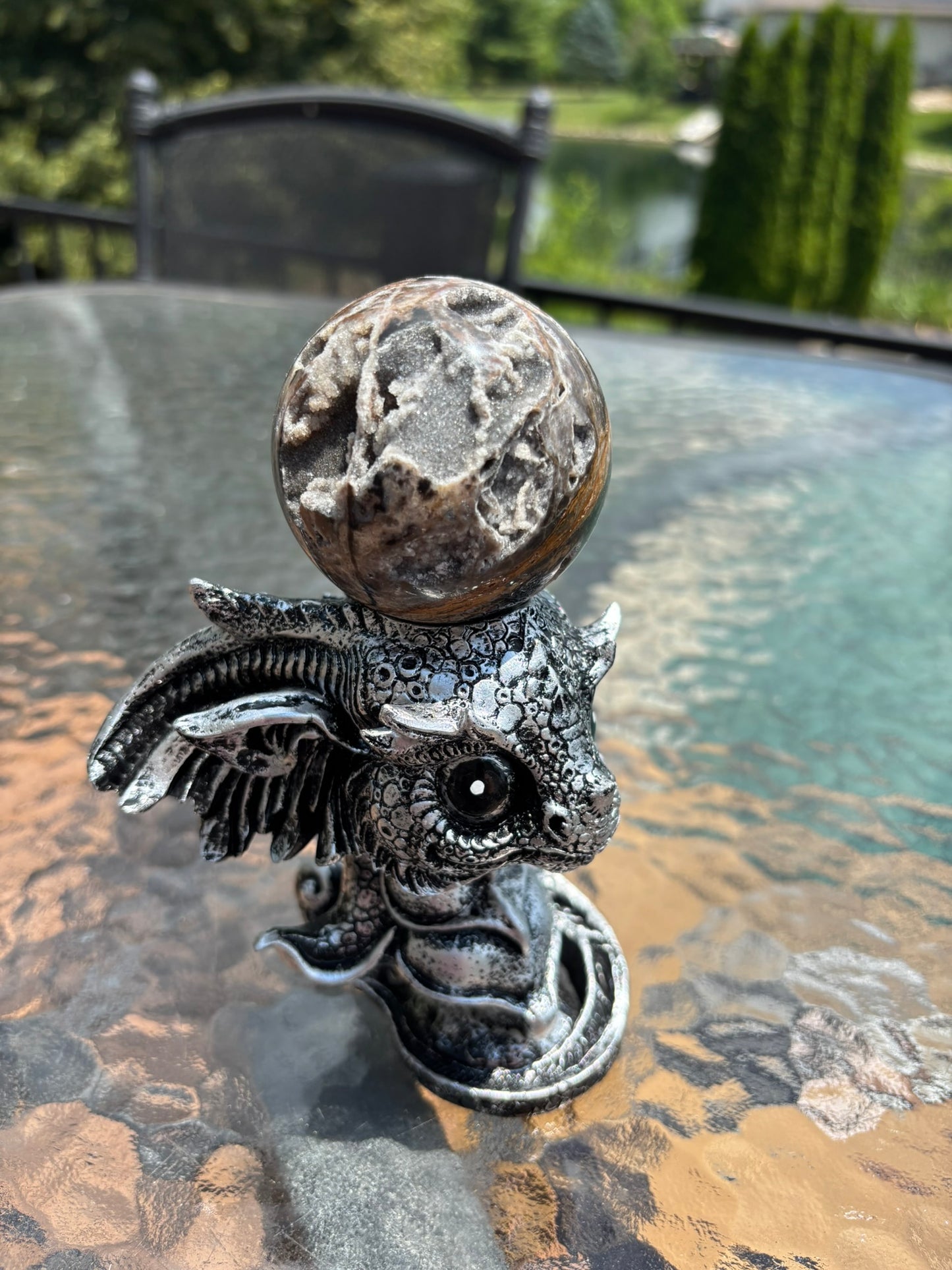 Resin Cute Dragon Sphere Holder
