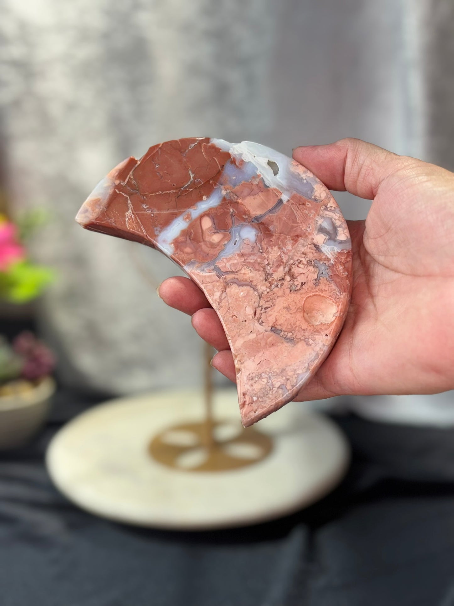 Cotton Candy Agate Moon