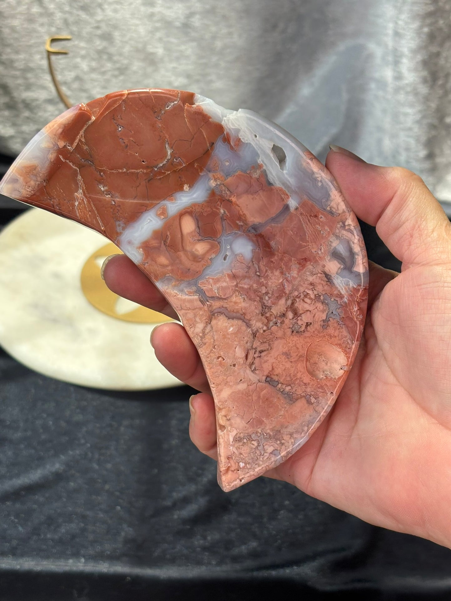 Cotton Candy Agate Moon