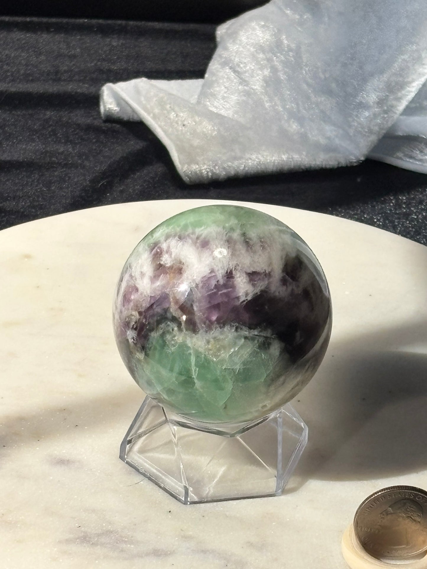 Feather Fluorite Sphere