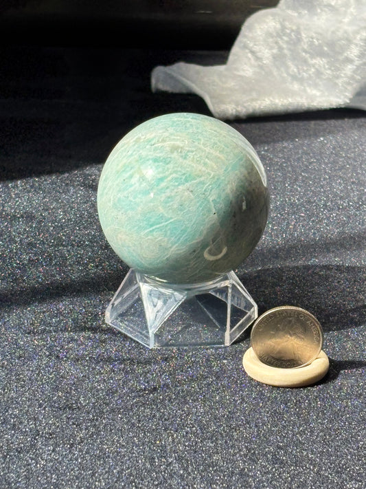 Amazonite w/ Smokey Quartz Sphere
