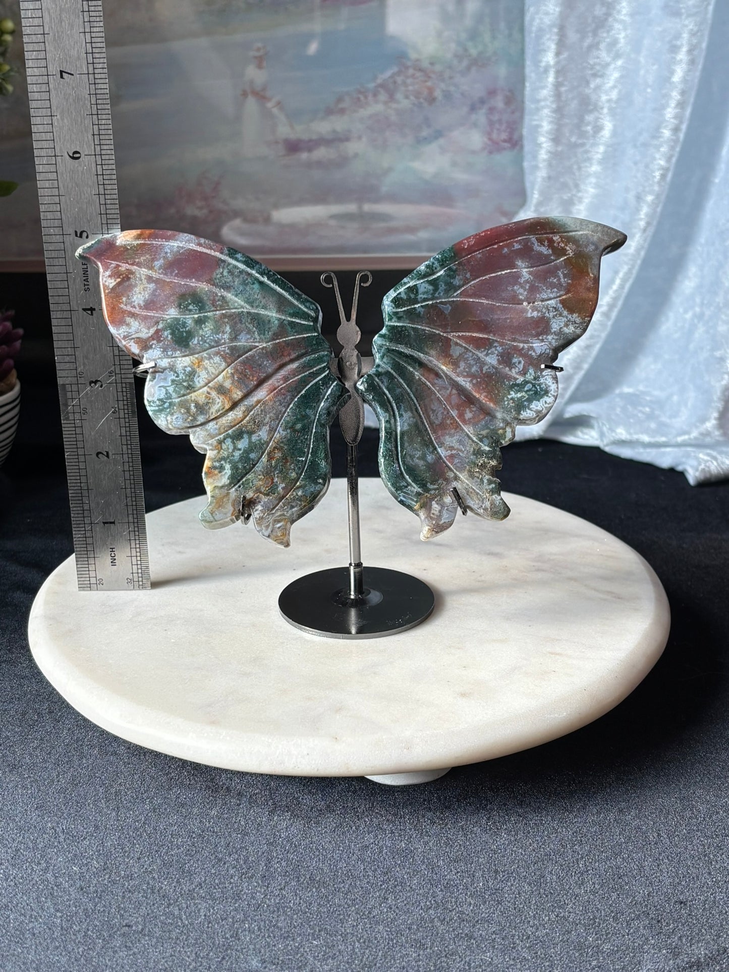 Ocean Jasper Butterfly in stand