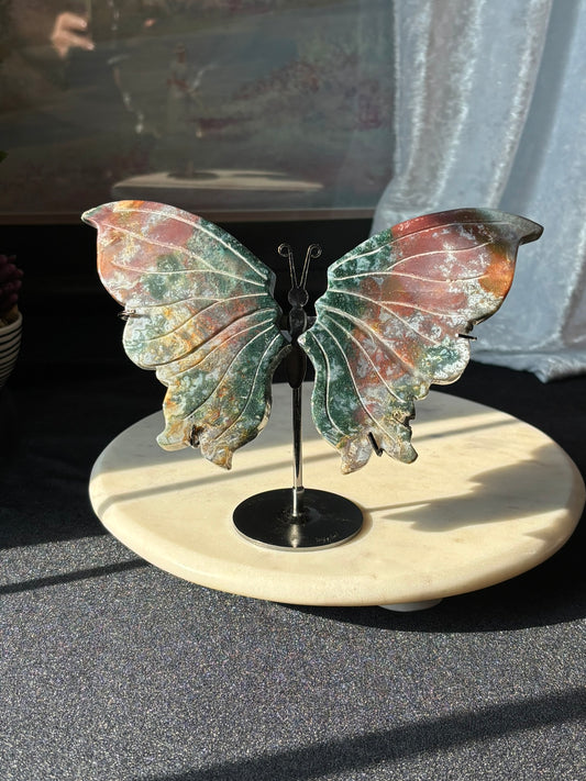Ocean Jasper Butterfly in stand